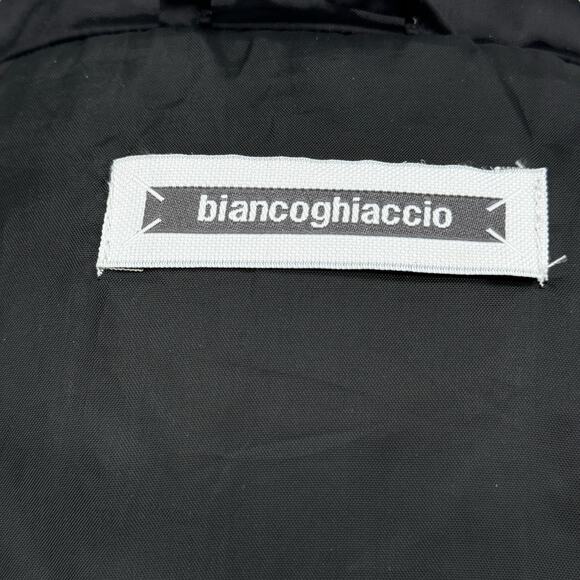 Biancoghiaccio Puffer Jacket Down Short Quilted Womens SZ L Black Minimalist Ski - Picture 11 of 13